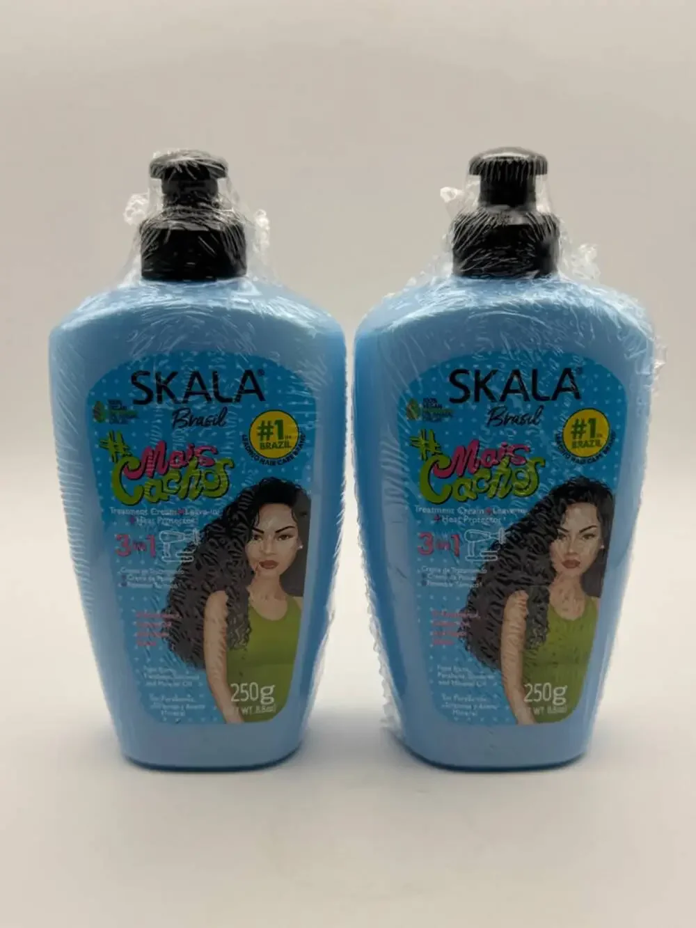 Skala Mais Cachos 3-in-1 Leave-In Hair Cream 250g Lot of 2 Vegan New Brazil